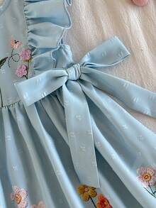 Loomiva Vestido de manga corta con cuello redondo y estampado gráfico para bebé niña - Neblina azul - Ver 5