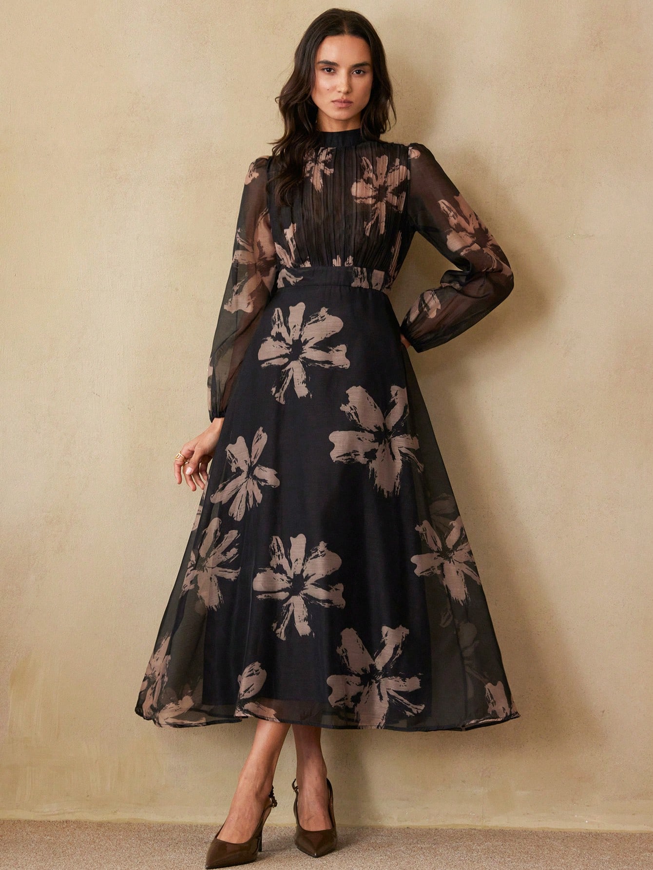 EMERY ROSE فستان نسائي أنيق ذو تصميم بسيط رومانسي،...