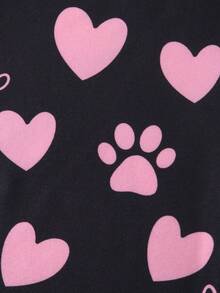 Set Piyama Pas Badan Motif Kartun Anjing, Atasan Lengan Pendek dan Celana Pendek, Kain Lembut dan Nyaman, Cocok untuk Pakaian Santai Bayi Perempuan, Musim Semi/Panas - MultiWarna - View 5