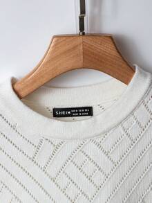 Everyssa Áo len không tay trang trí nút thanh lịch giản dị dành cho nữ - trắng - Xem 4