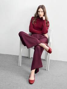 CUCCOO BIZCHIC 女士红色格子玛丽珍鞋 平底方头校园风日系可爱低跟鞋 春季鞋 春假复活节 - 紅色 - 查看 6