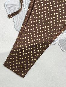 Swim Vcay 新款春夏闪亮金属波点侧系带露背比基尼套装，适合派对、下午茶、海滩、邮轮度假等场合。 - 彩色 - 查看 4