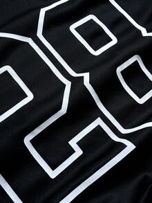 Aesthetic Post 男士休闲简约印花圆领短袖T恤 - 黑色 - 查看 3