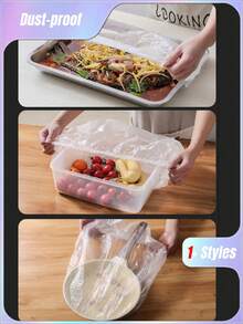 SHEIN 50/10件蛋糕托盘防尘罩（A+B长度应小于70厘米/27.6英寸），派对食物罩，烘焙蛋糕房配件，厨房食物保鲜工具，水果蔬菜面包食物罩 - 彩色 - 查看 7