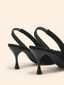 CUCCOO BASICS Women's Elegant Pointed Toe Pumps, Minimalist Design For Commuting - Black - View 9