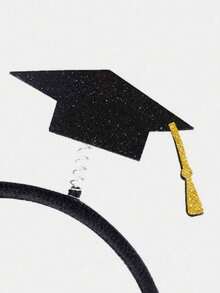 SHEIN 1 件毕业季摄影道具头带 - 黑色 - 查看 6