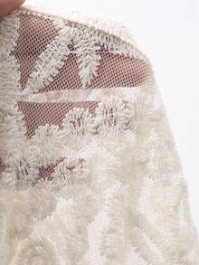 DAZY Áo khoác ngoài kiểu Bohemian khoét lỗ bằng móc len dành cho nữ, thích hợp cho kỳ nghỉ hè. - Màu be - Xem 7