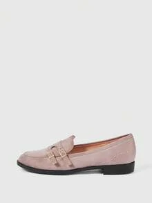 Sleekvia Women's Fashion Metal Rivets Adjustable Soft-Soled Loafers - Grey - View 7