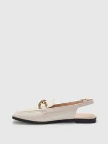 CUCCOO BIZCHIC Women's Buckle Design Casual Everyday Commute Versatile Shoes - Beige - View 9