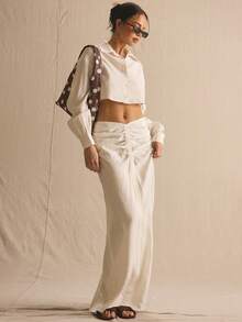 MUSERA Polka Dot Printed Tote Bag Cute Summer Beach Going Out Daily Spring Holiday Accessory - Brown - View 1