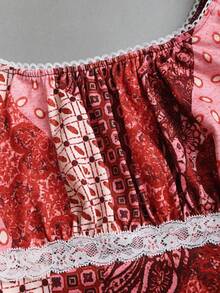 Sweetra Y2K Lace Trim Versatile Slimming Casual T-Shirt - Multicolor - View 3