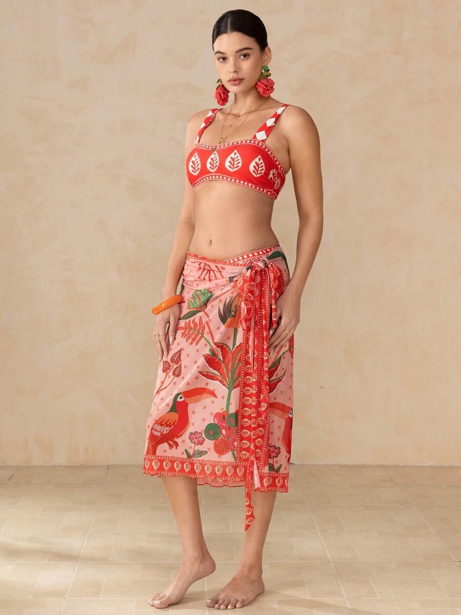 Swim Oasis Women's Printed Minimalist Casual Swimwear Set - Multicolor - View 1