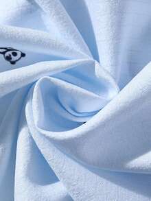 SHEIN 2pcs Women Sleepwear Set: Lapel Cardigan & Shorts - White - View 6