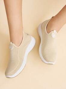 CUCCOO EASI Zapatillas deportivas casuales, transpirables y cómodas con diseño calado para mujeres - Beis - Ver 7