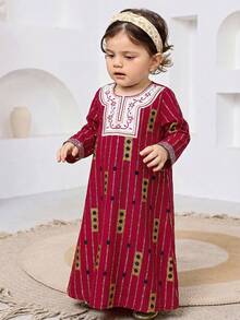 Đầm Ramadan dáng rộng thoải mái cổ tròn tay dài cho bé gái - Nhiều màu - Xem 5