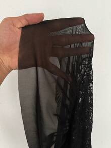 Coolane 女士春夏街头风度假穿搭外出音乐节大学生复古时尚性感派对撞色蕾丝荷叶边弹力舒适黑色V领吊带吊带裙优雅连衣裙 - 黑色 - 查看 6