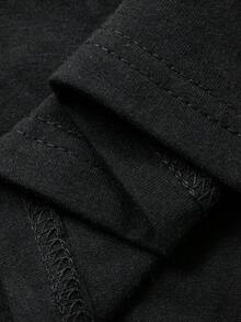 DAZY Contrast Color Lace Patchwork Waist Cinched Mid-Length Women Nightgown - Black - View 7