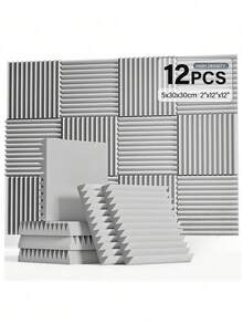 MODX [12 件] 楔形声学泡沫，用于隔音和降噪 - 12x12/12x2 英寸聚酯吸音瓷砖声学处理泡沫 - 隔音板适用于录音室、音乐室、游戏空间、播客、降噪吸音材料、吸音垫和声学处理墙贴。 - 彩色 - 查看 12