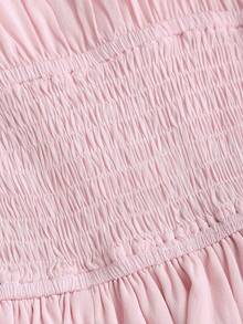 Sweetra Pink Spicy Sexy Street Style Backless Mini Dress, Halter Neck, Suitable For Dates, Vacation, Summer - Pink - View 3