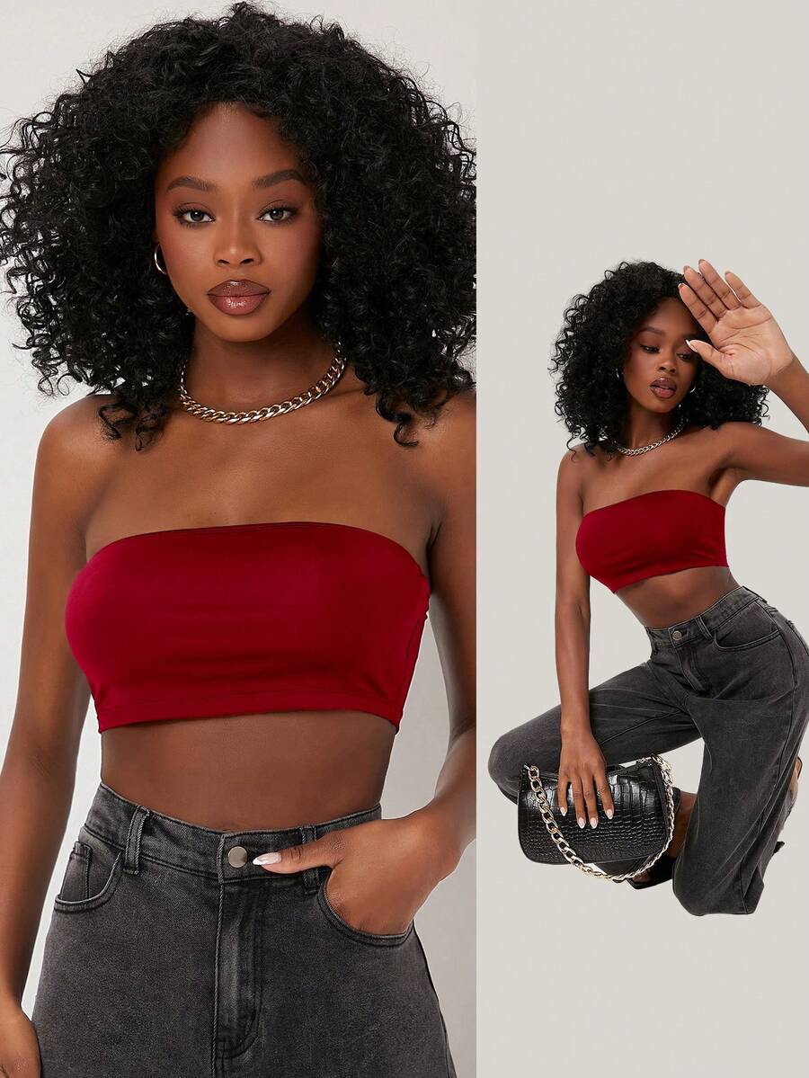 SHEIN BASICS Top de tirantes minimalista y casual de unicolor para mujer