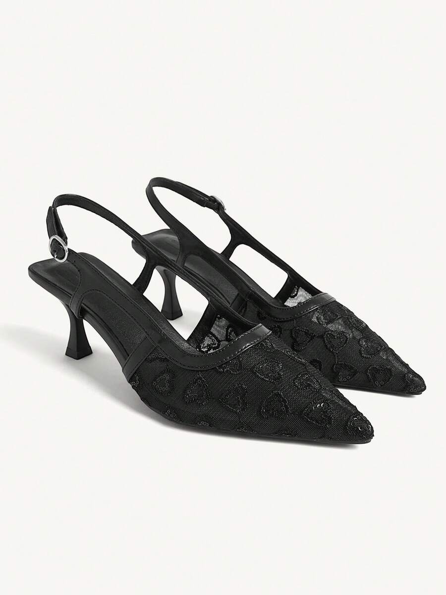 CUCCOO CHICEST Women's Square Toe Rhinestone Ankle Strap Sandals For Christmas - Black - View 1