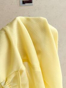 Soleia Women's Summer Vacation Solid Color Halter Backless Top And Shorts 2 Pieces Set - Yellow - View 4