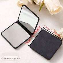 1pc Small Portable Handheld Folding Makeup Mirror For Women, Double-Sided Mirror For Dorm Room, School, Travel, Home Use Best Gifts Birthday Graduation Home Decor Back To School Room Decor School Supplies - Black - View 8