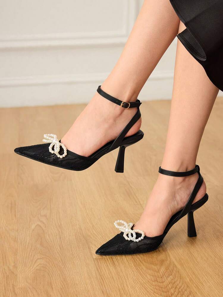 CUCCOO HITCHD Women's Pointed Toe Buckle Design Everyday Versatile Fashion High Heels Elegant Shoes Wedding Shoes
