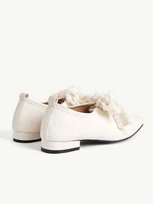 CUCCOO CHICEST Women's Casual Slip-On Flats With Bow Decor, Suitable For Daily Wear Valentine's Day Elegant Shoes Wedding Shoes - Beige - View 11