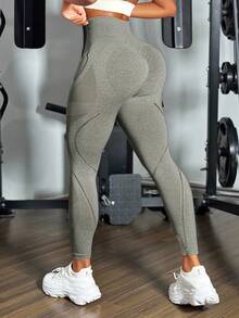 Powerista Seamless Sports Leggings Yoga Women Pants - Khaki - View 6