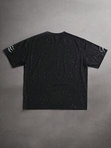 Manfinity Hypemode Men's Round Neck Numeric Print Casual Versatile Daily Wear Short Sleeve T-Shirt Number Jersey Number Shirt - Black - View 2