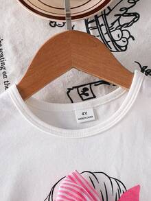 SHEIN LMoss Kids 女童蝴蝶结装饰上衣和条纹裤套装 - 粉色 - 查看 10