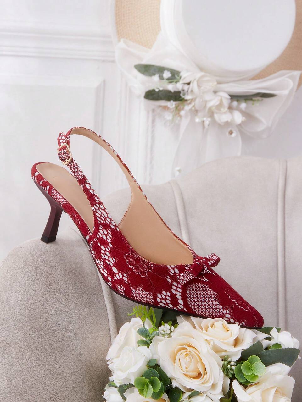 CUCCOO HITCHD Women's Pointed Toe Buckle Design Fashionable High Heels, Versatile For Daily Wear Valentine's Day Elegant Shoes