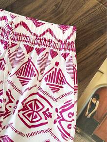 Resyla Women's Drawstring Waist All-Over Print Casual Versatile Wide Leg Pants For Daily Wear - Multicolor - View 4