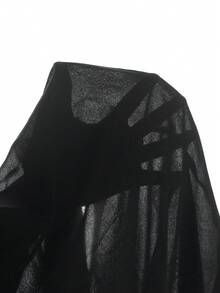 Rosumi Ensemble 2 pièces Top à manches courtes col V asymétrique et pantalon long, grande taille - Noir - Voir 6