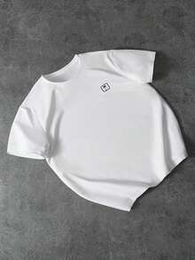 PAVTROS 男士夏季字母印花圆领短袖休闲 T 恤男士夏季服装男士街头潮流街头潮流 T 恤男士落肩 T 恤、街头潮流、男友礼物、返校、图案 T 恤、返校 - 白色 - 查看 6