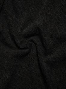 Elaquor Plus Size Women 2 Pieces Set, Solid Color Batwing Sleeve Top And Pants - Black - View 3