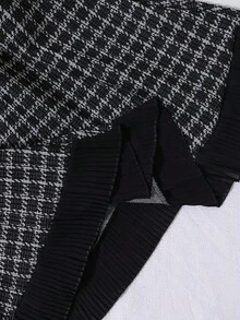 Elladie kids 这款少女连衣裙采用法式格纹面料，露背设计，黑色滚边，仿珍珠纽扣点缀，收腰设计，褶裥下摆，修身优雅，适合生日派对、钢琴演奏会、家庭聚会、节日庆典、正式和休闲场合。 - 黑色 - 查看 6