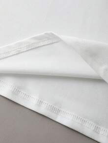 Resyla 女士休闲通勤水钻仿珍珠蝴蝶结印花圆领短袖T恤，夏季 - 白色 - 查看 5