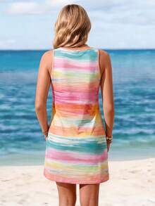 Sylviya Women's Casual Colorful Striped Beach Dress,Vacation Summer Outfits Dresses For Women, Outfit Floral Cruise Hawaii Tropical - Multicolor - View 3
