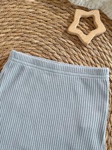 Loomiva Newborn Baby Boy/Girl Cartoon Bear Pattern Knit Soft Crew Neck Long Sleeve Top And Elastic Waist Long Pants 2-Piece Set - Blue - View 6