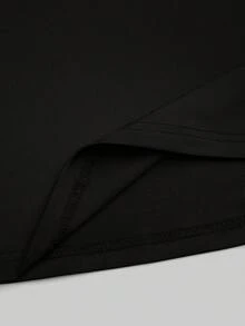 Easura 3件套加大码女士优雅休闲波点吊带连衣裙和半身裙套装 - 黑與白 - 查看 6