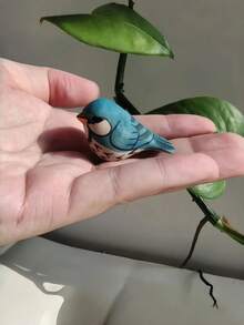 Madebyblanc Hand-Carved Wooden Bird, Solid Wood Animal Sculpture, Retaining Natural Texture, Mini Bird Ornament, Suitable For Home Desktop Decoration, Bookshelf Display, Gift For Nature Lovers, Country Garden Decoration, Unique Collectible Art Piece - Handmade Wood Carving, Home Landscaping, Healing Ornament, Birthday Gift. - 1PC - View 11