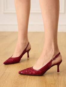 CUCCOO HITCHD Women Pumps Elegant Shoes Wedding Shoes - Burgundy - View 4