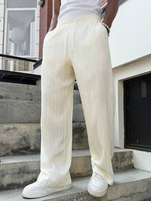 PAVTROS Young Street 白色纹理男士抽绳腰带口袋裤 - 白色 - 查看 3