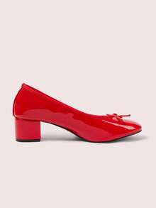 CUCCOO DOLLMOD Women's Fashion Bow Mary Jane High Heel Shoes - Red - View 3