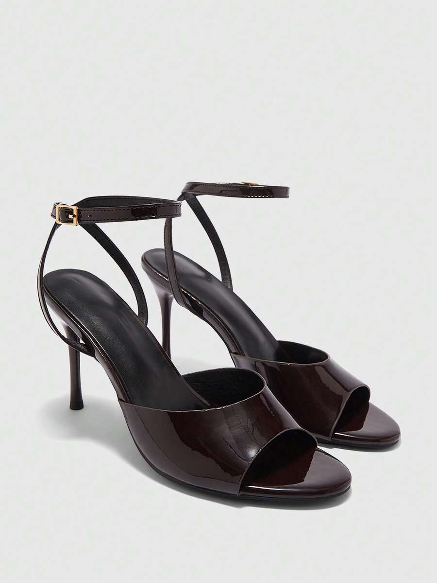 CUCCOO BIZCHIC French High-End Open-Toed High Heels For Women's Summer Wear With Skirts, Beautiful Temperament, Thin-Heeled Sandals Spring Shoes - Brown - View 1