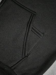 TOKVUE 男士街头风热销INS字母亮面刺绣休闲街头服饰，男友/老公礼物，周年纪念礼物，黑色卫衣 - 黑色 - 查看 7