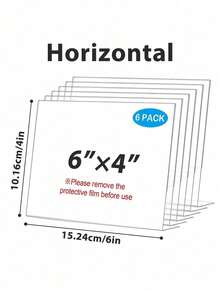 SHEIN Acrylic Sign Holder, Clear Tabletop Menu Stand, Slant Back Transparent File Table Holder, For Home Office Retail Show Fair Restaurants Wedding Reception Party Decoration, 4''x6'',6/10pcs - Multicolor - View 12
