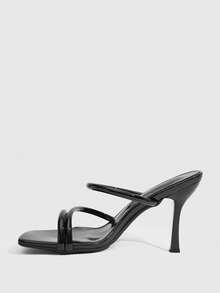 CUCCOO SZL Sandales à talons hauts stilettos décorées d'orchidées fuchsia métalliques pour femmes, convenant aux vacances et aux fêtes de Noël - Noir 3 - Voir 10